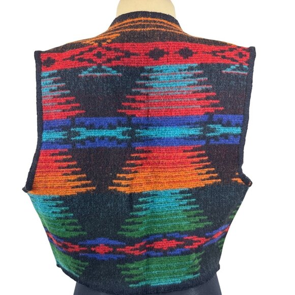 Woolrich Women's Multicolor Southwestern Wool Sleeveless Vest Sz L - Picture 3 of 7